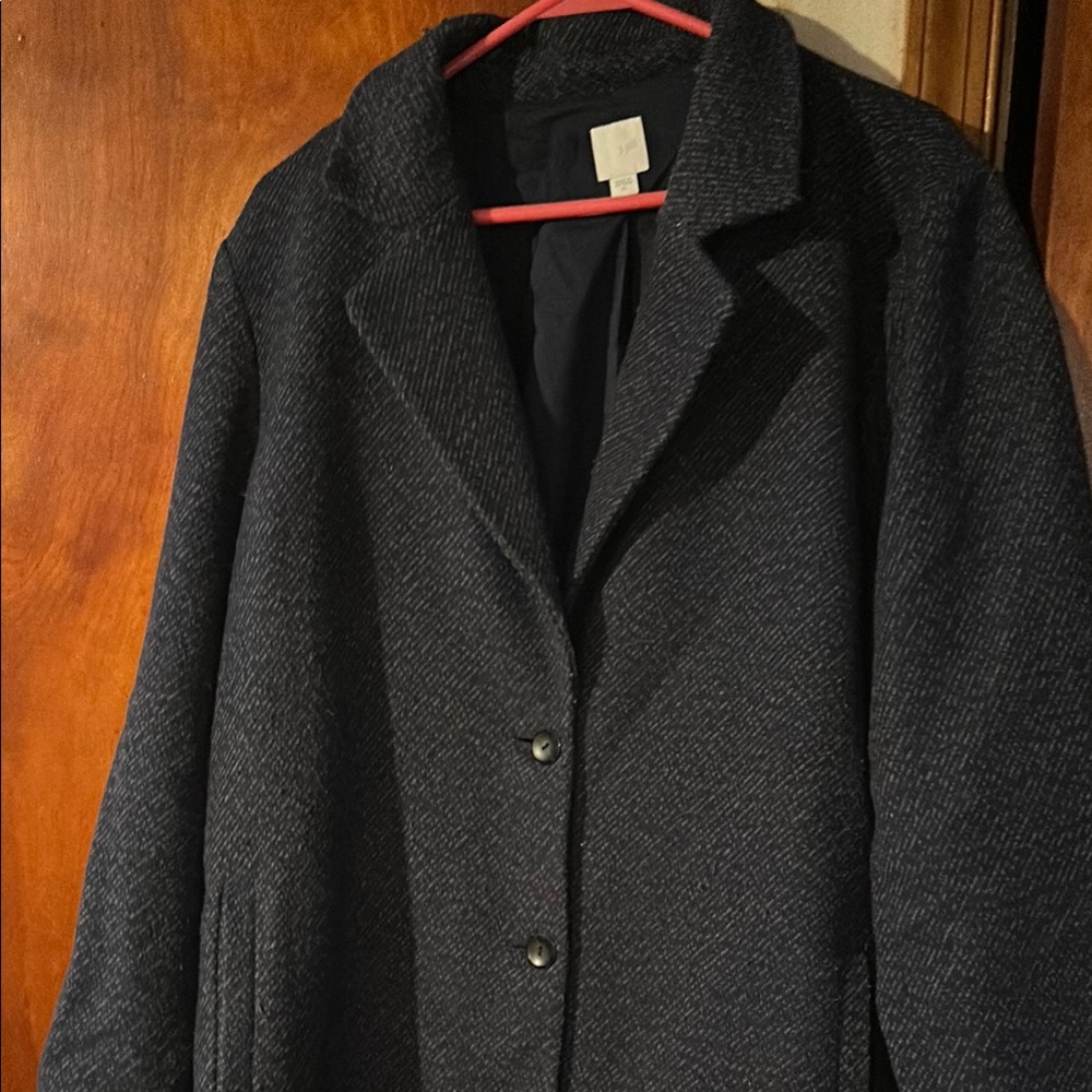 J Jill Black Pea Coat Classic Tailored Design